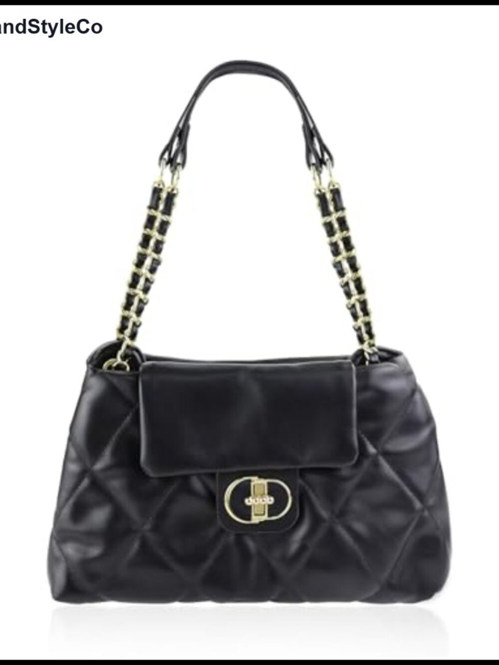 PU Leather Shoulder Bag with Turnlock Closure, Chic Adjustable Strap